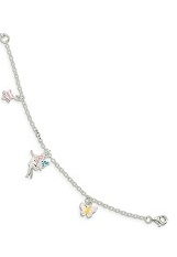 tiny comely silver star fairy and butterfly charms baby bracelet